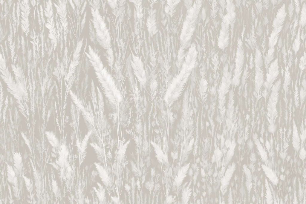 Wand von Feldgräsern - grau