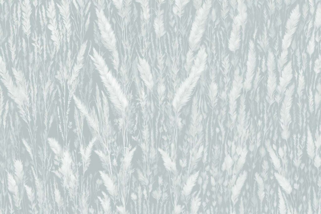 Wand von Feldgräsern - mintgrün