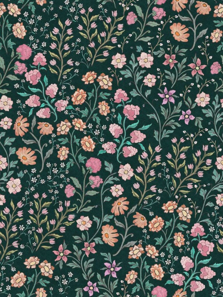 Romantische Blumenwiese auf Nachtblau