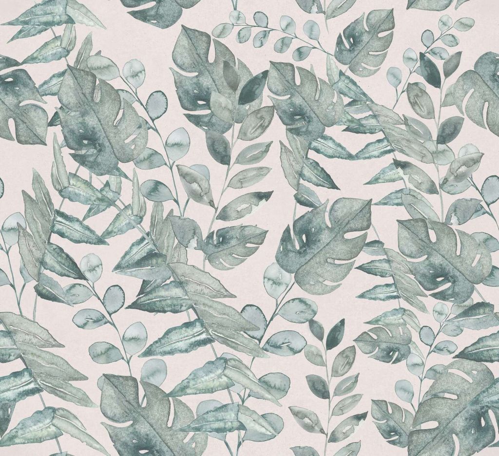 Aquarell Monstera in Salbeigrün