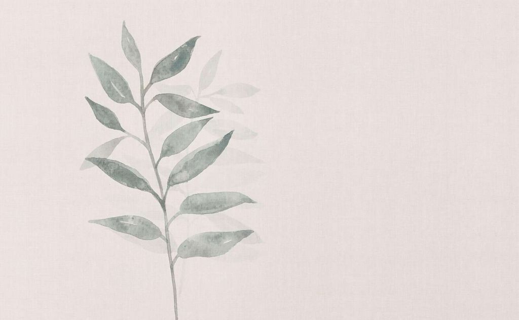Minimalistischer Zweig in graugrüner Aquarell