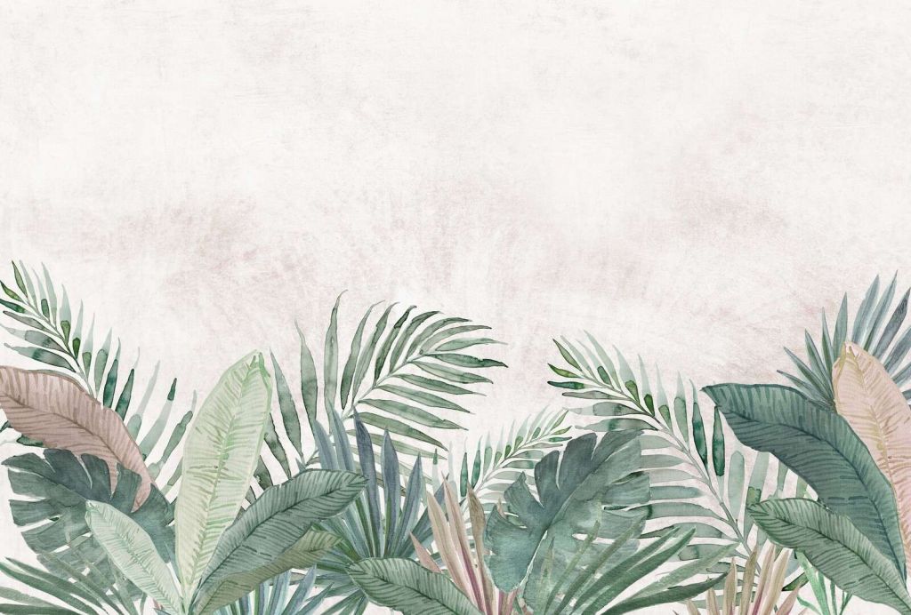 Tropisches Blätterdach in Aquarell