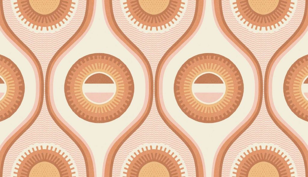 Retro Sonnenstrahlen in warmen Farbtönen.