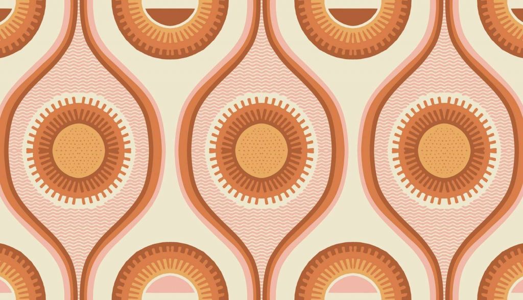 Warmes Sonnenspiralen im Retrostil