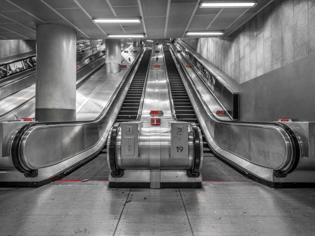Rolltreppen in der U-Bahn-Station, London