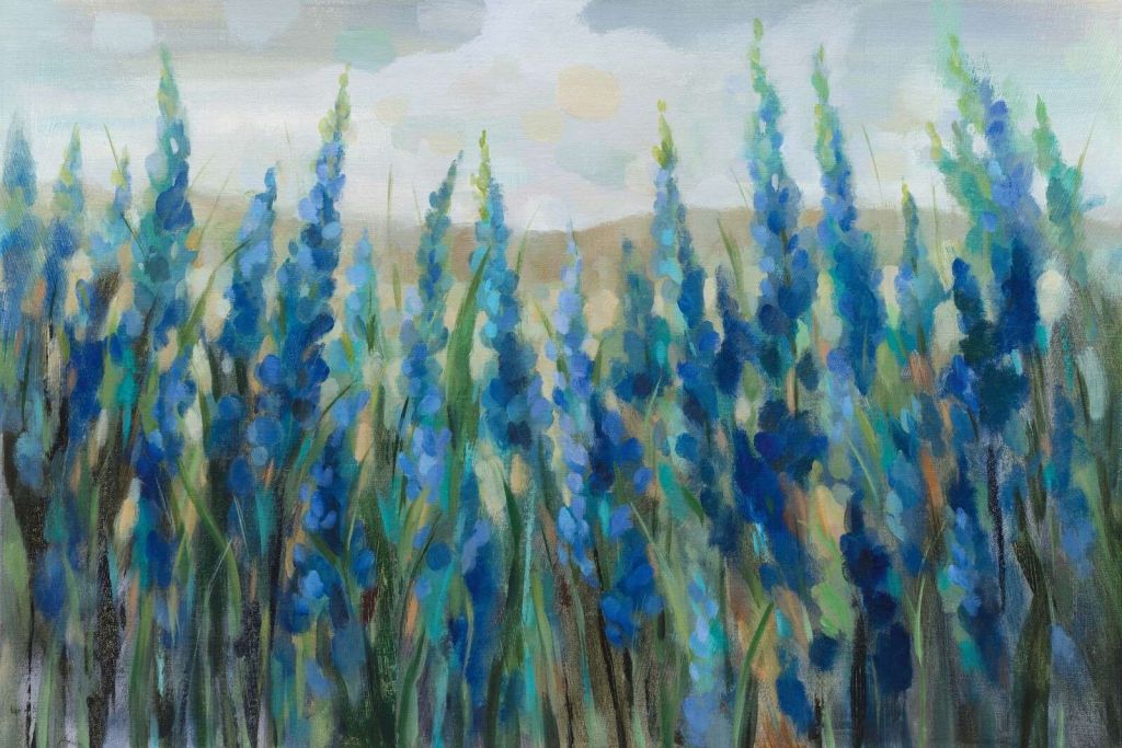 Blaue Blüte unter sanfter Luft.