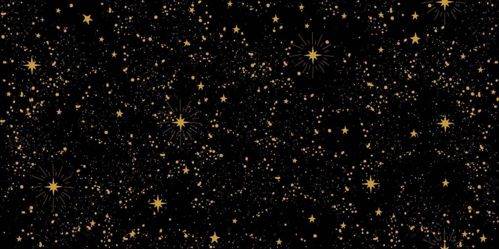 Goldener Sternenregen auf Schwarz