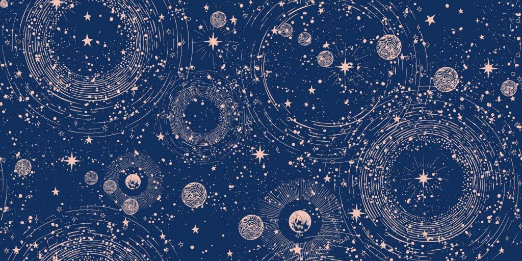 Planetenregen in middernachtblauw