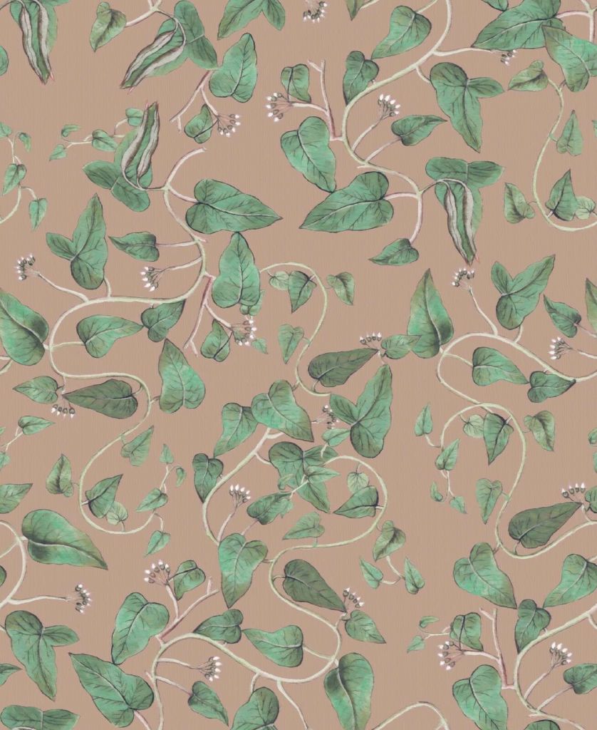 Kletterbohnenranken auf sandbraun