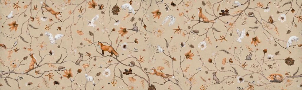 Verspielter Wald - Beige - Panorama