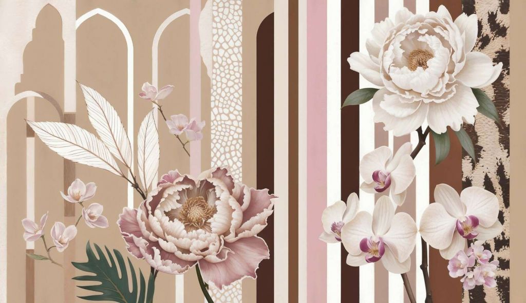 Blumen mit Streifen und Bögen