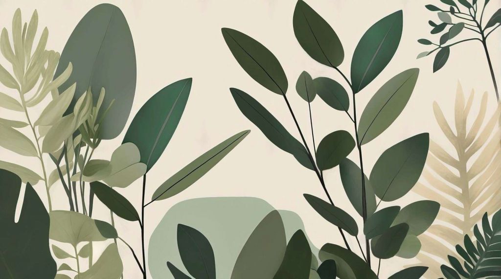 Minimalistische botanische Blätter