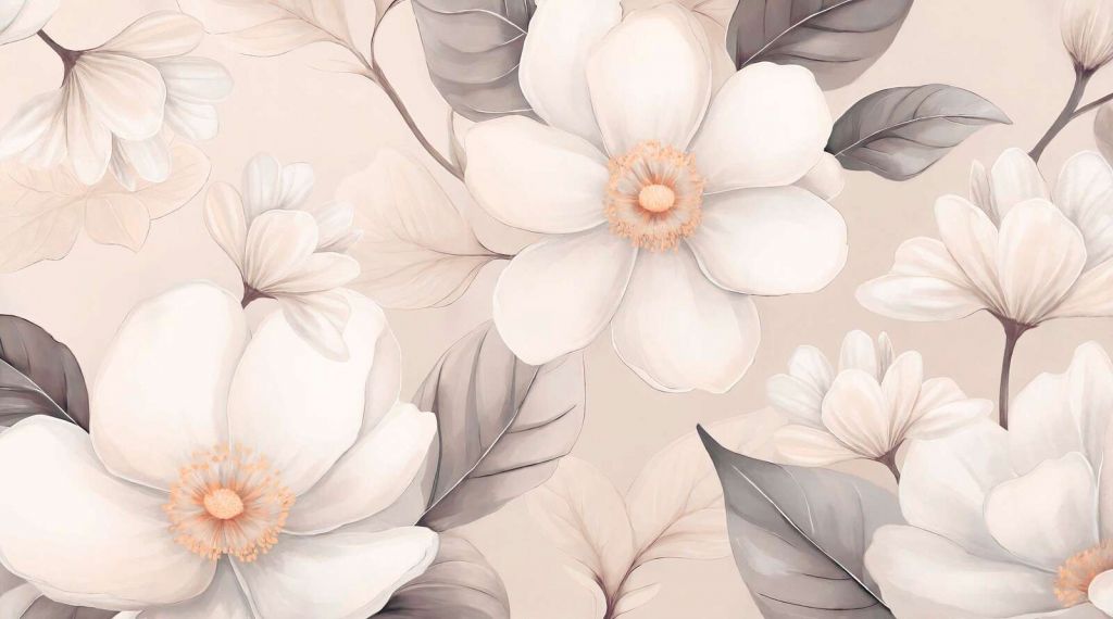 Zarte Magnolienblüten in Creme