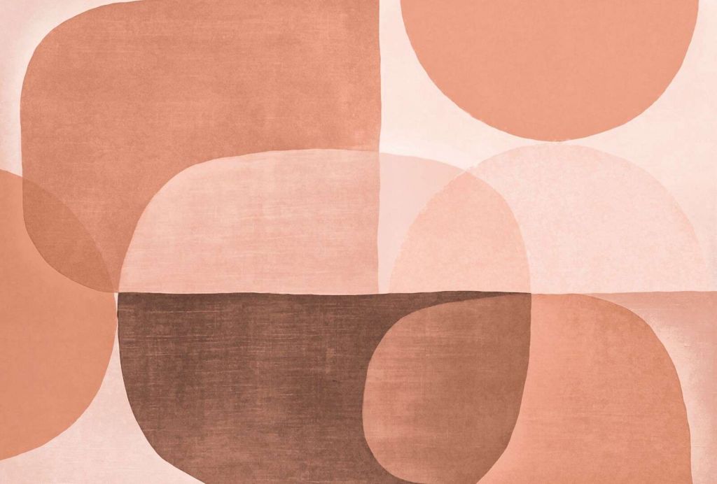 Rundliche Formen im Mid-Century-Stil, Mokka-Mousse