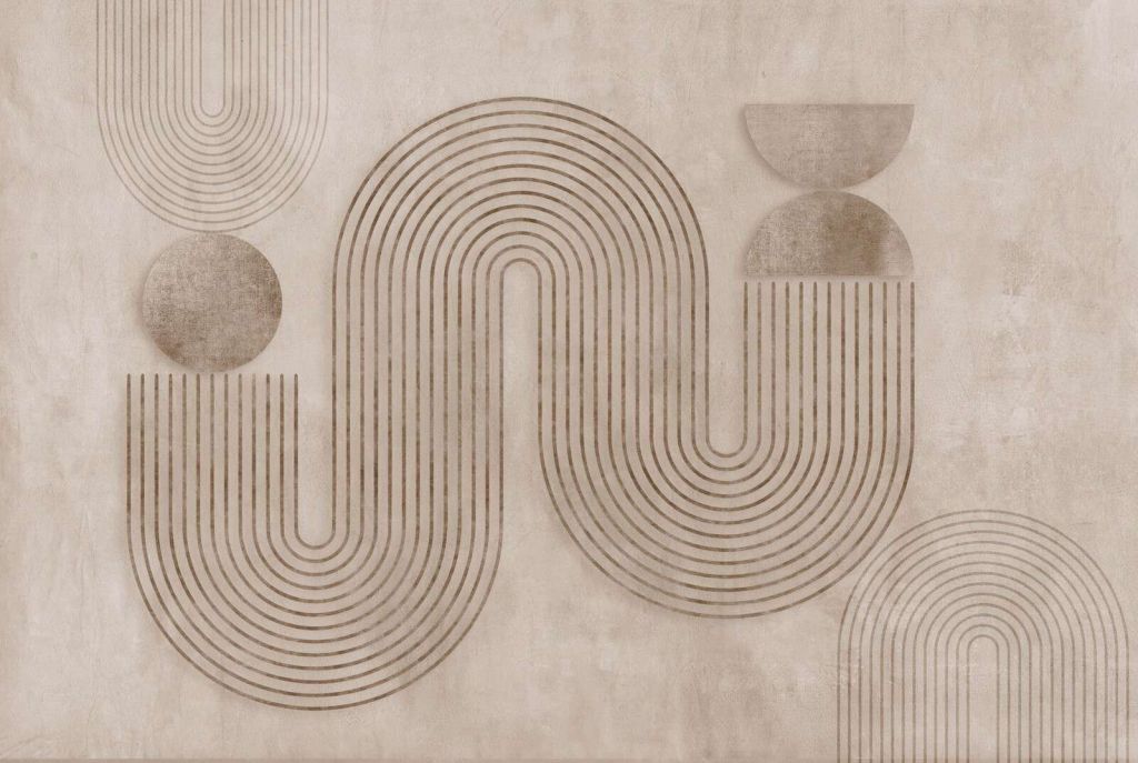 Dynamisches Gleichgewicht Moderne Kunst Beige