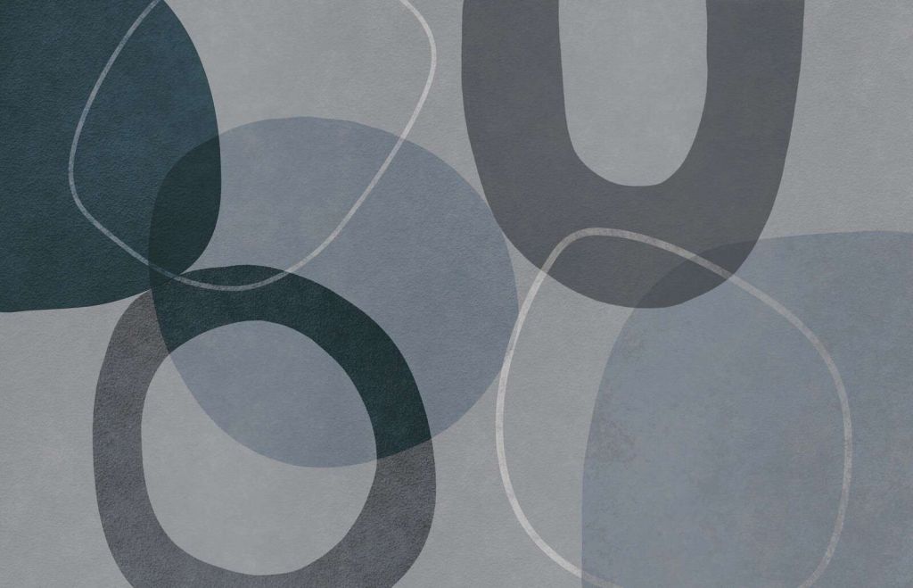 Mid-Century-Formen und Kontur Grau Petrol