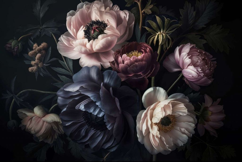 Elegante florale nächtliche barocke Blüten