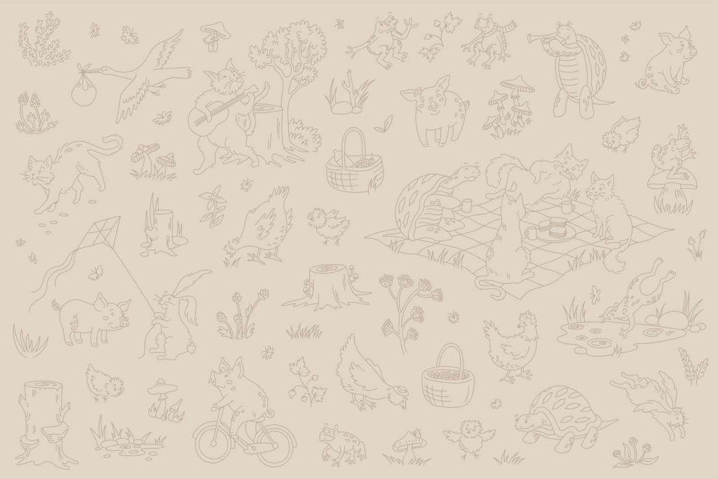 Waldtiere ruhig beige und braun