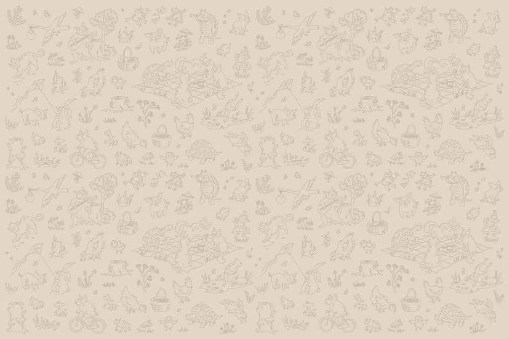 Waldtiere ruhiger beige- und brauner Druck