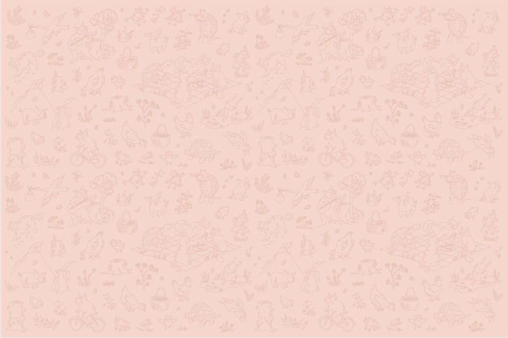 Waldtiere ruhiger rosa Druck