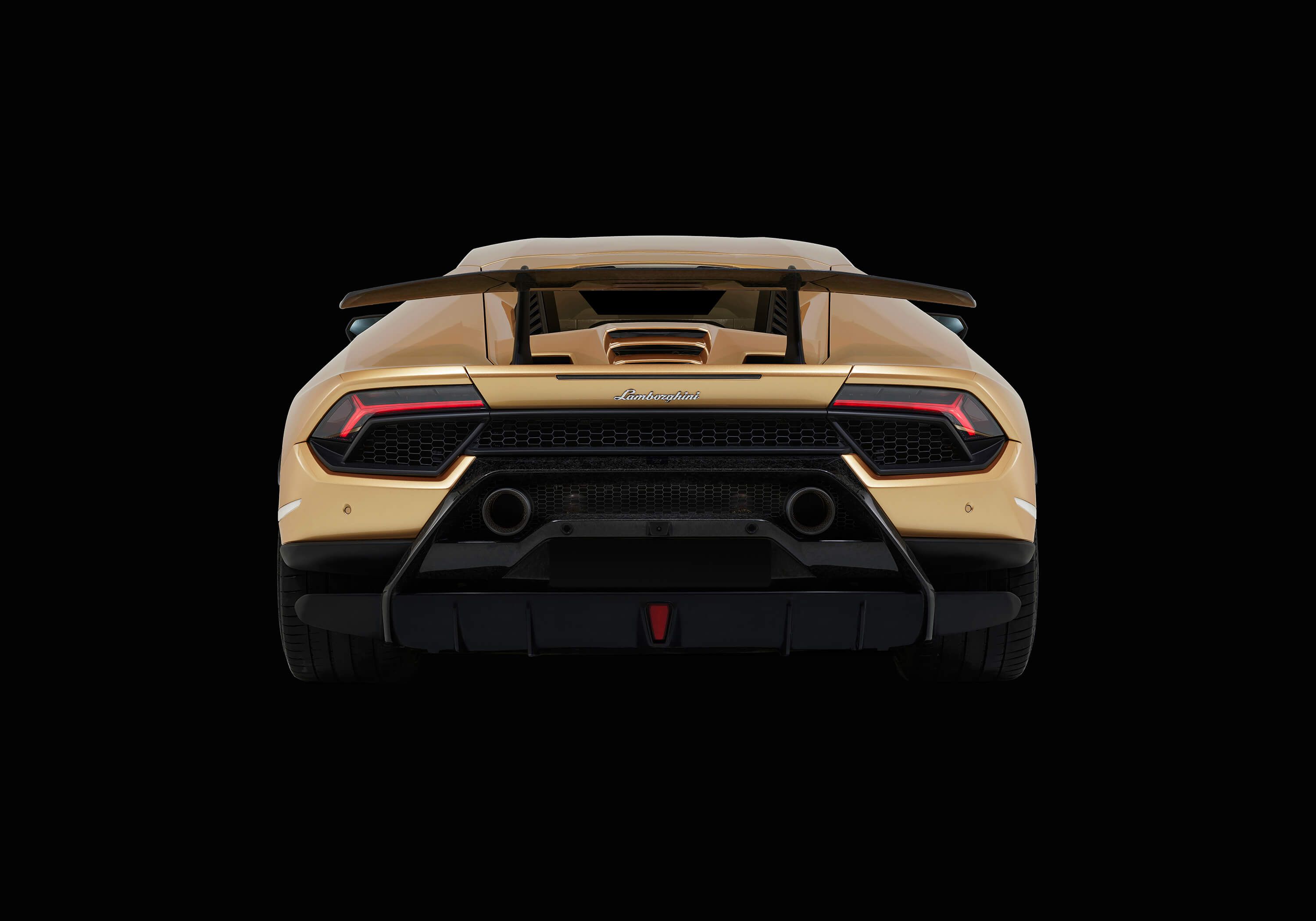 Wallpaper Lamborghini Huracán - Heckpartie, schwarz