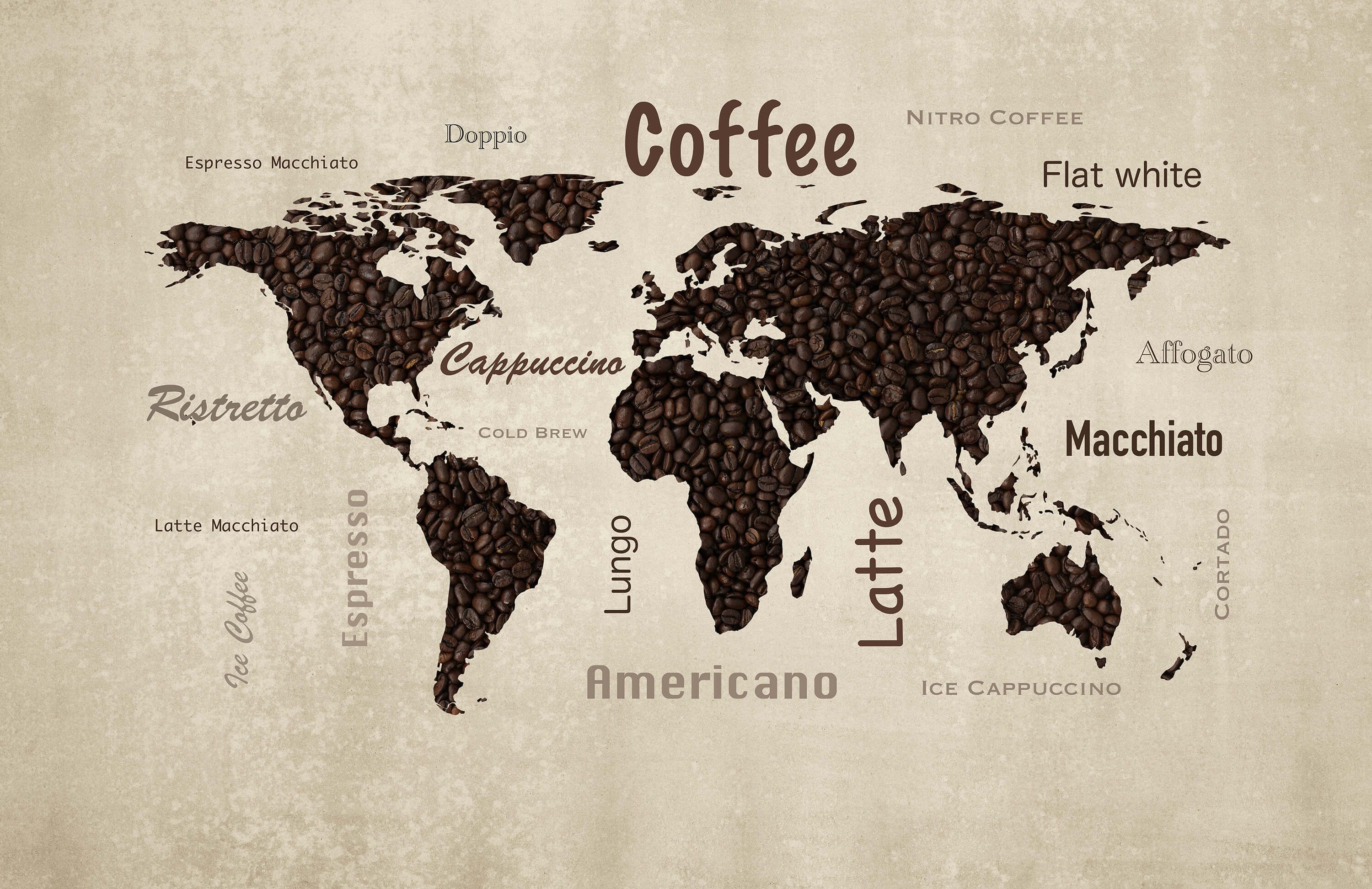 wallpaper Weltkarte Kaffee