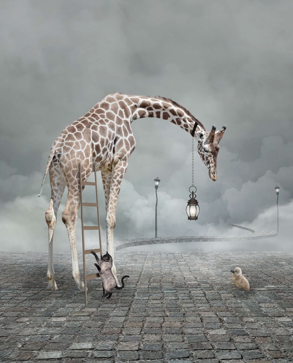 Phantasielandschaft mit Tieren