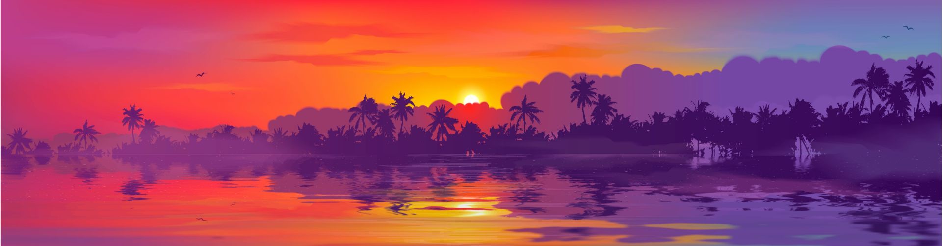 Farbiger Sonnenuntergang