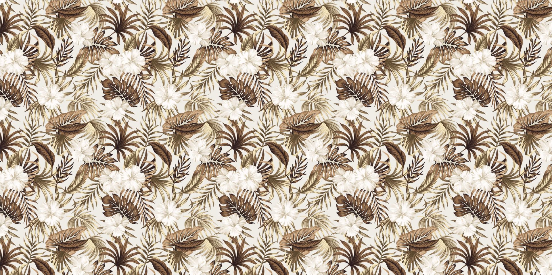 Tropische Blumen, beige