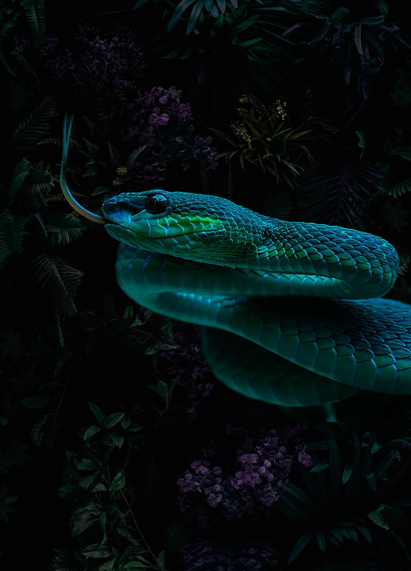 Fototapete - Jungle Snake Porträt - Fototapete