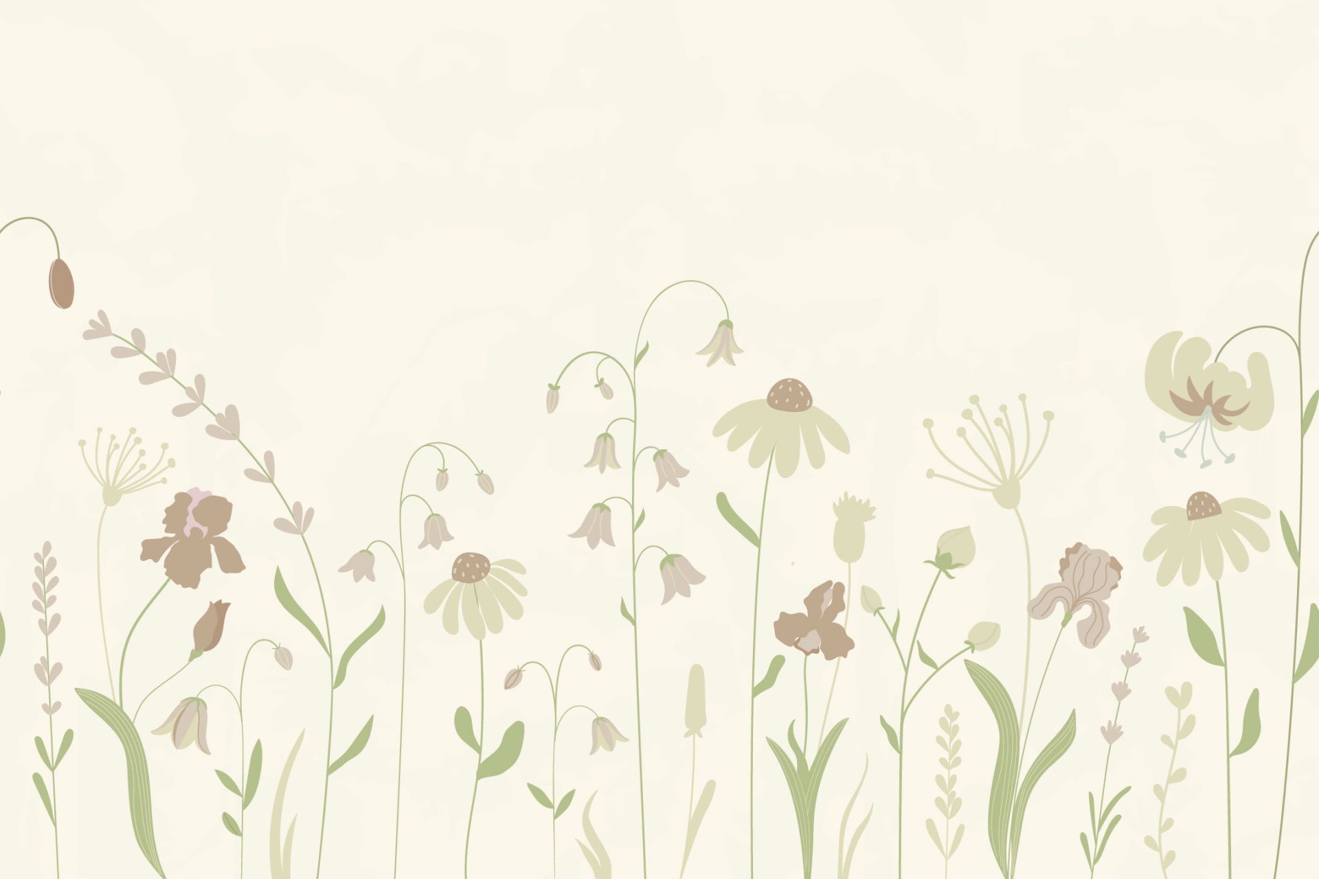 Blumenfeld hoch beige mit altrosa