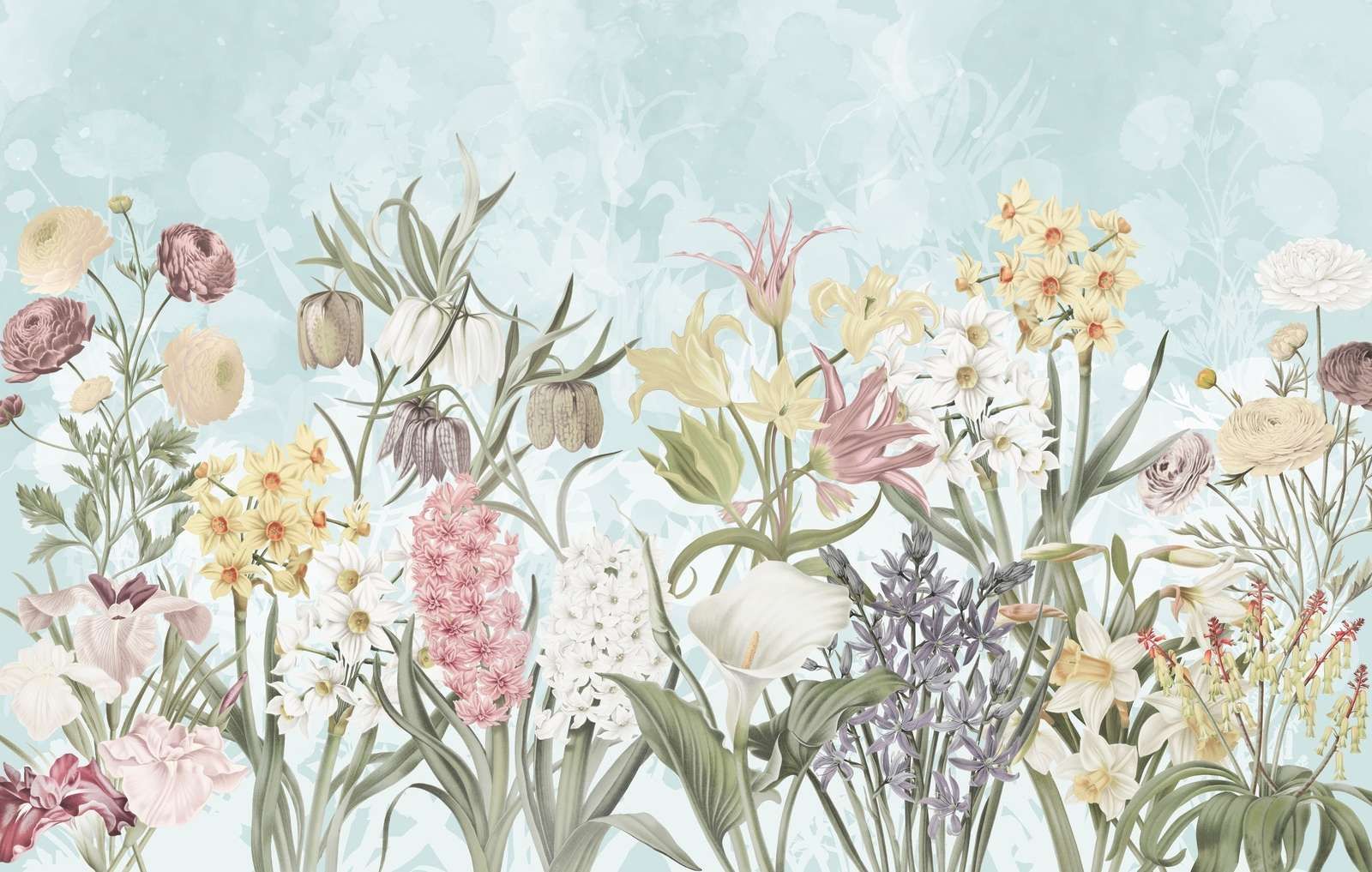 Frühjahrsblumen - Nebeliges Aqua