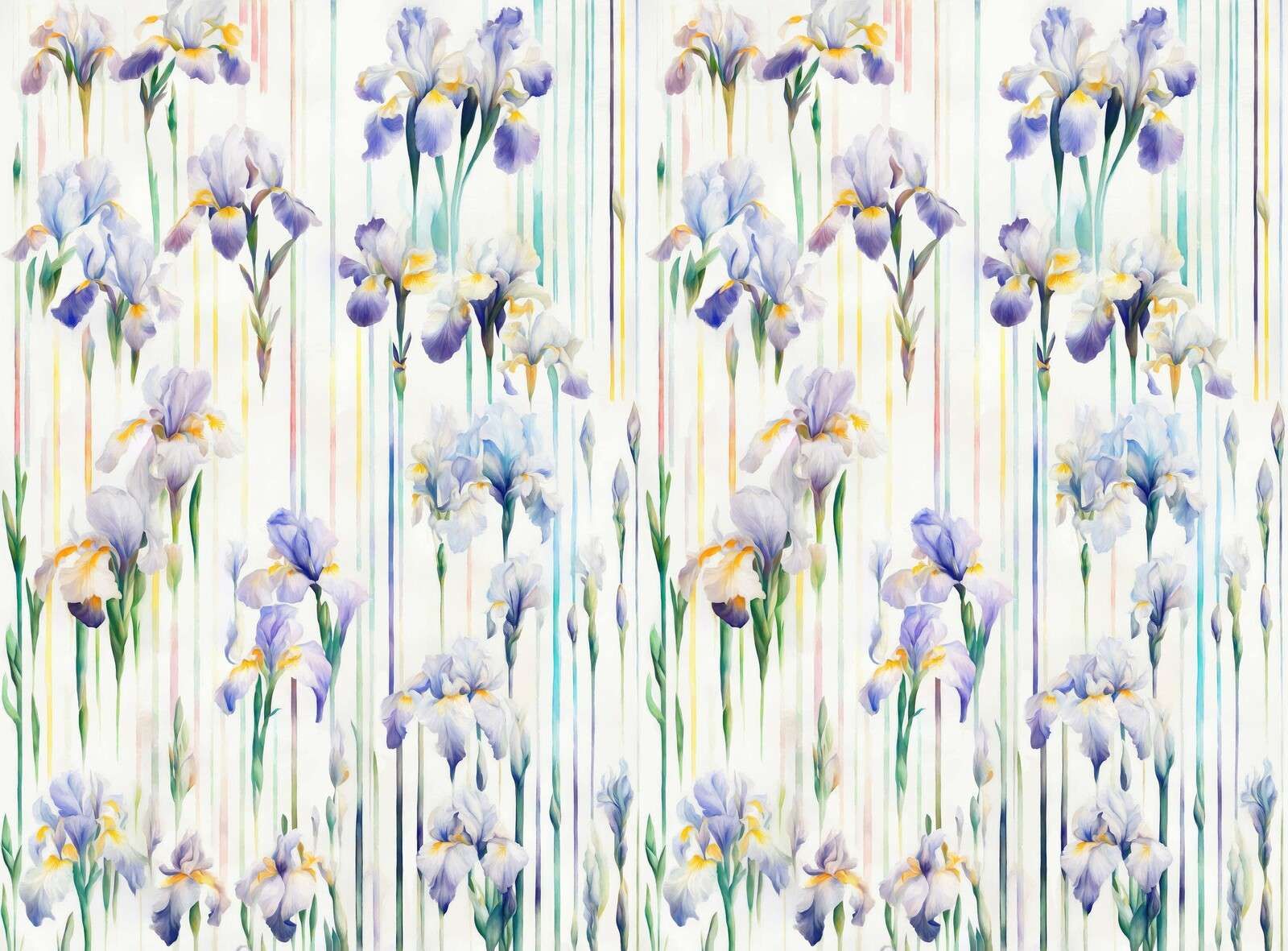 Iris und Streifen nahtlos Pastell