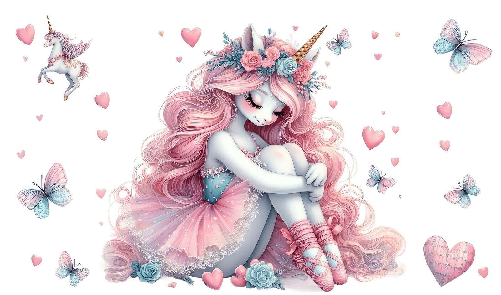 Träumende Einhorn-Ballerina