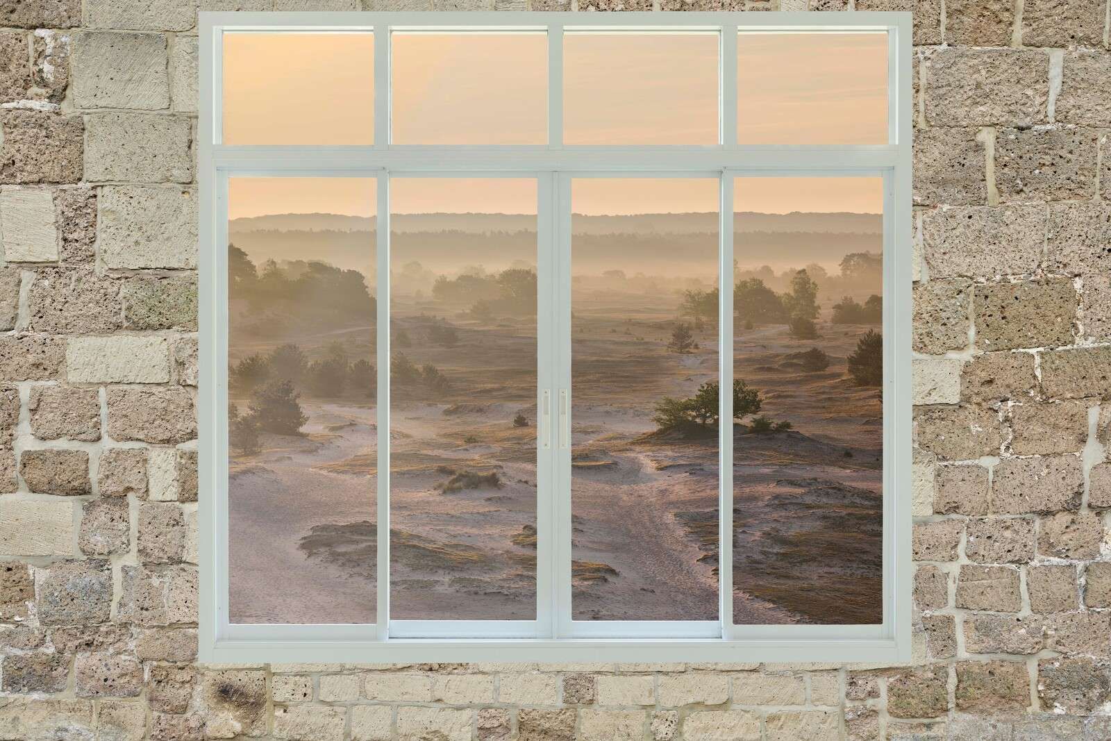 Sandverwehung im Morgennebel