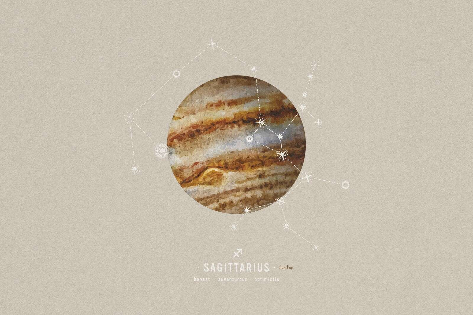 Schütze Planet Mit Sternenlinie