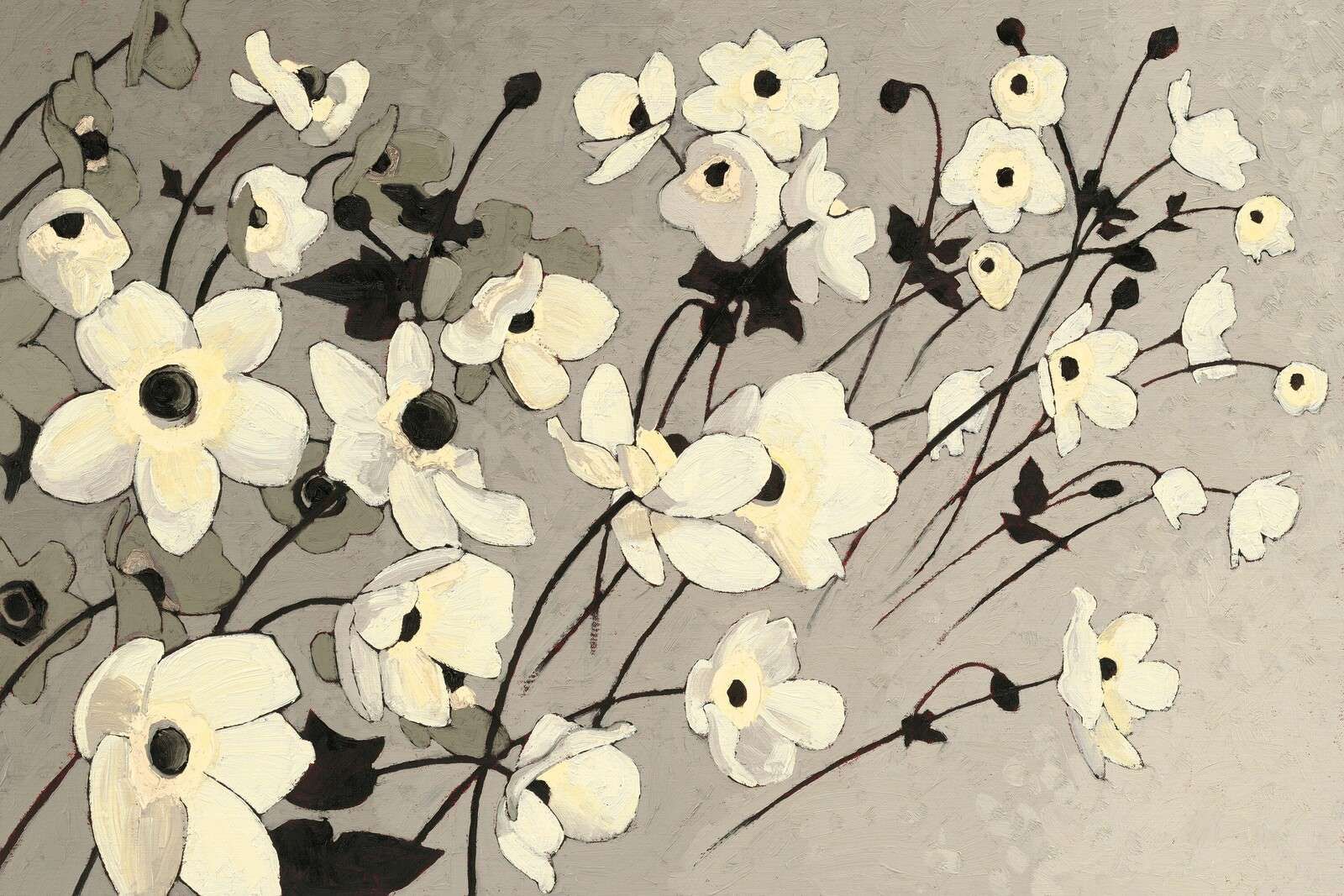 Blumige Zweige in Weichcreme