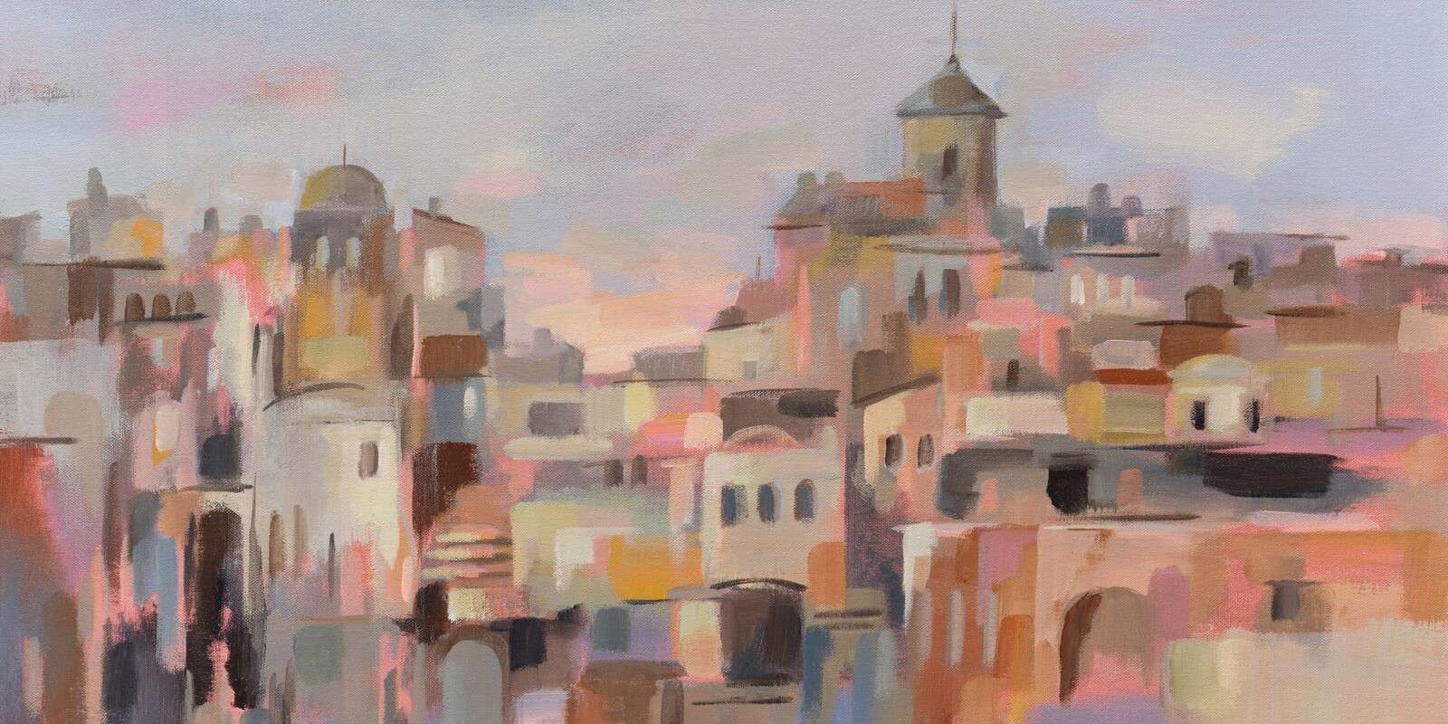 Abendlicht über warmen Stadtmauern