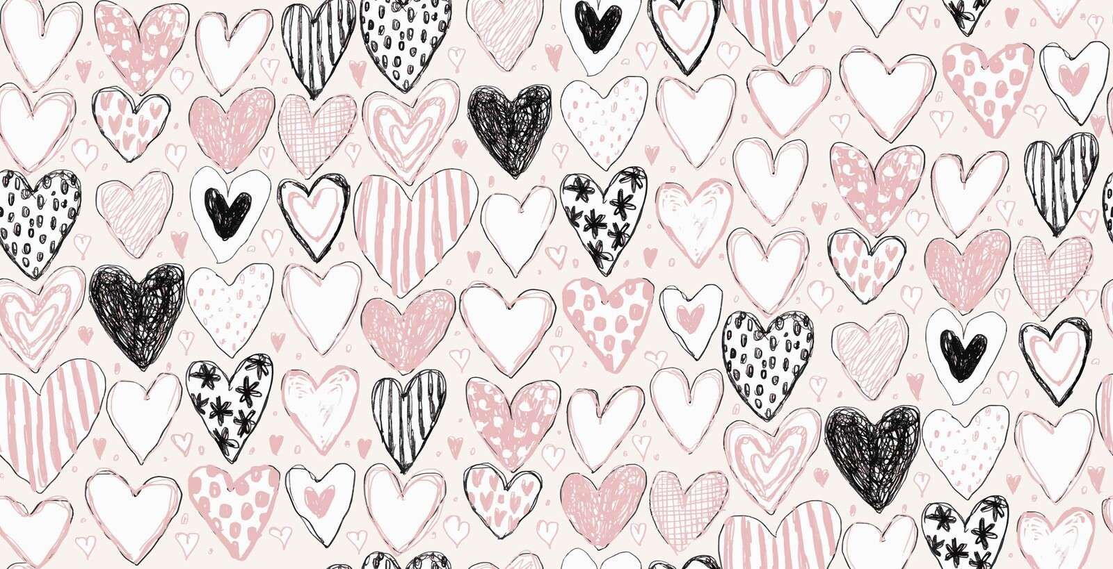 Herzchen-Mix in Pastell und Tinte