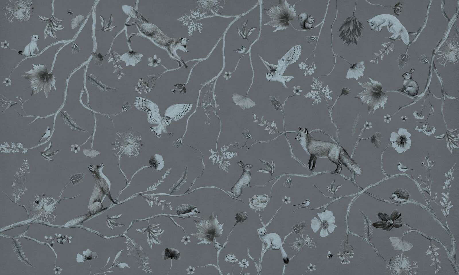 Playful Forest - Monochrome - Blue