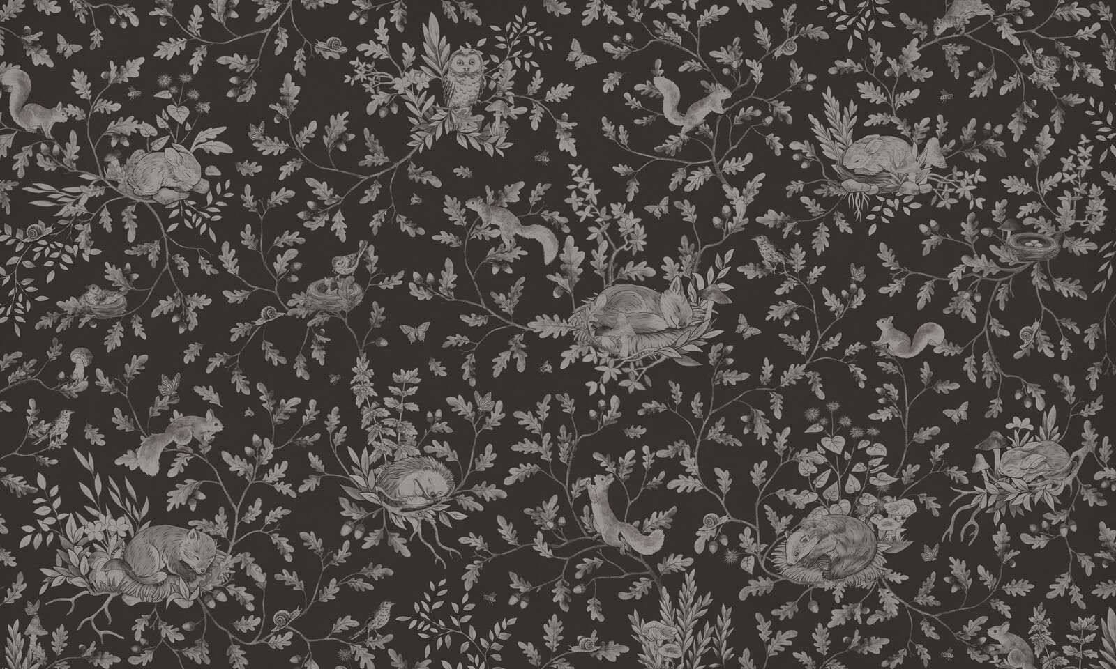 Playful Woods - Monochrome - Black