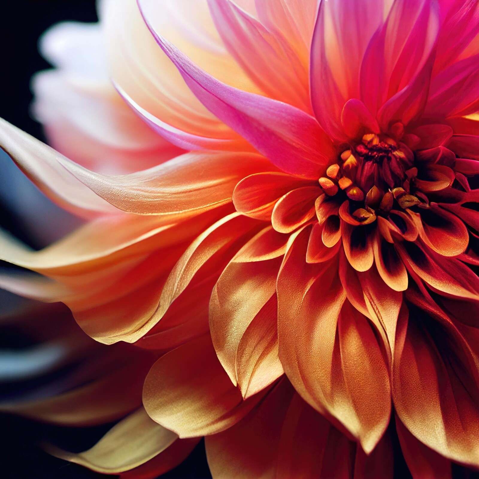 Makro Orange und rosa Dahlienblume