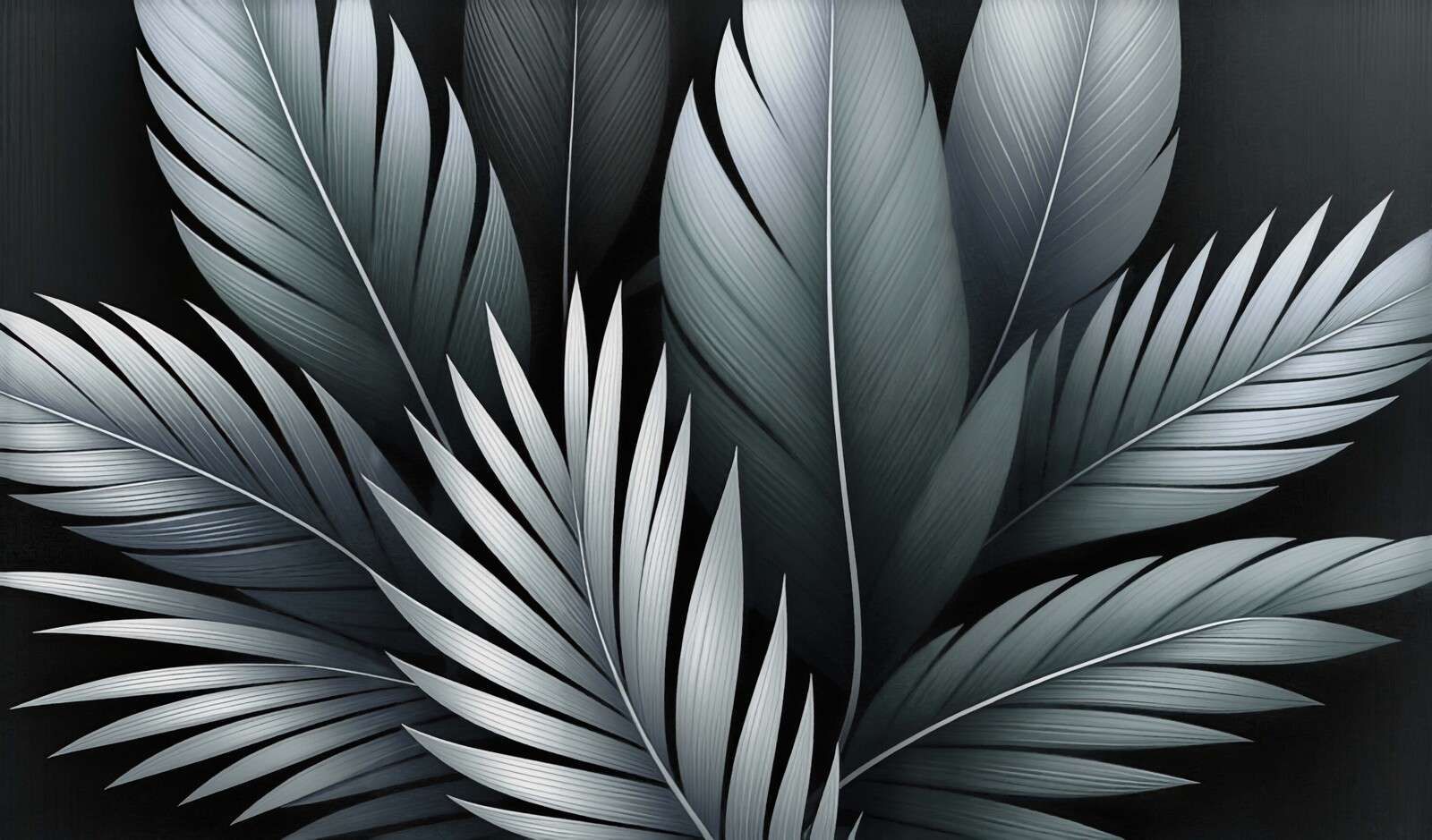 Kühle Federn in sanften Grautönen.