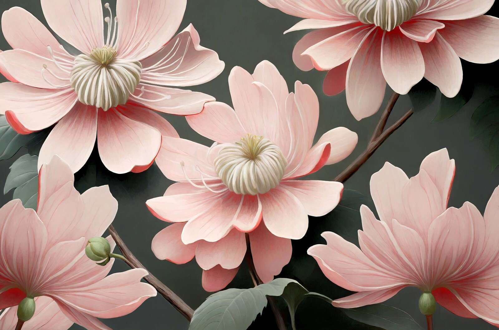 Zarte Clematisblüten in Rosa