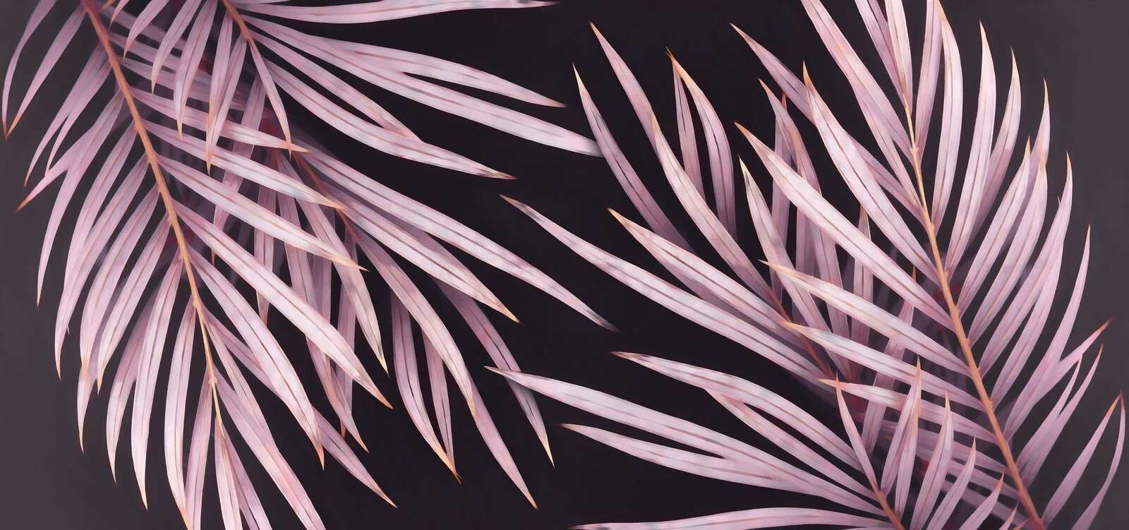 Zarte Palmenblätter in Altrosa
