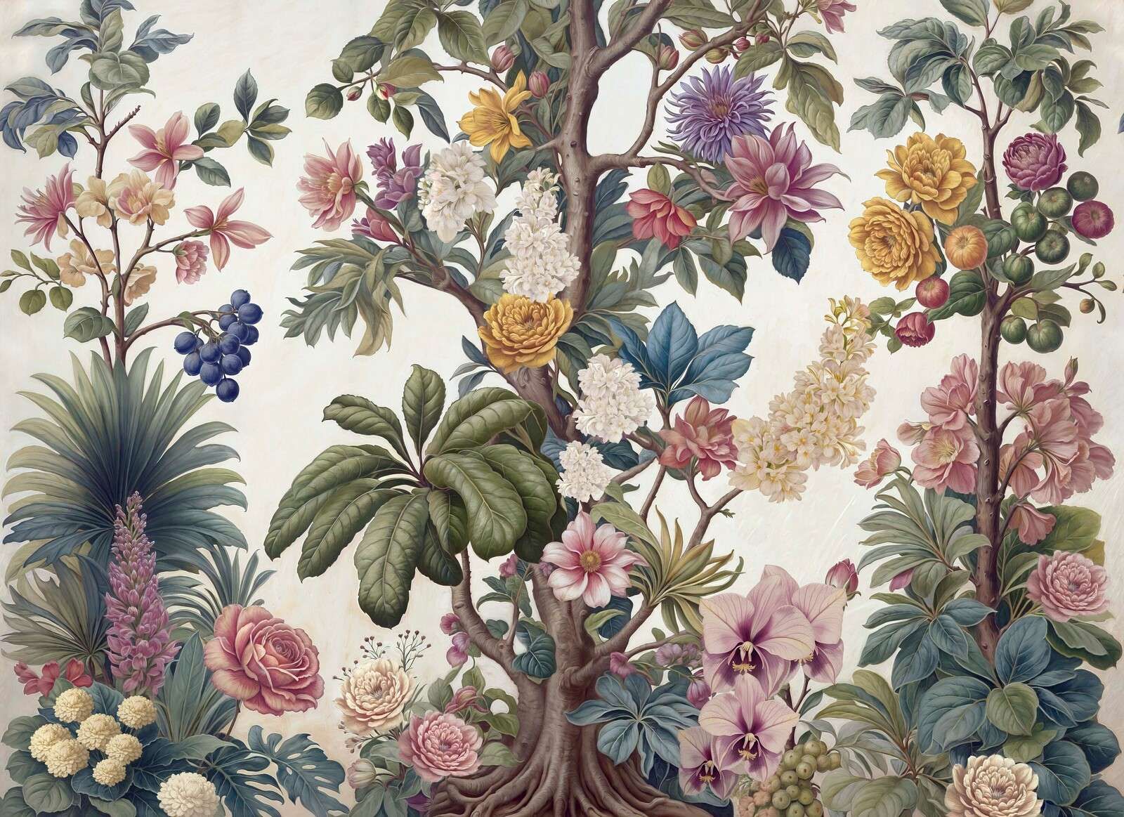 Botanische Blütenbaum mit Blumen