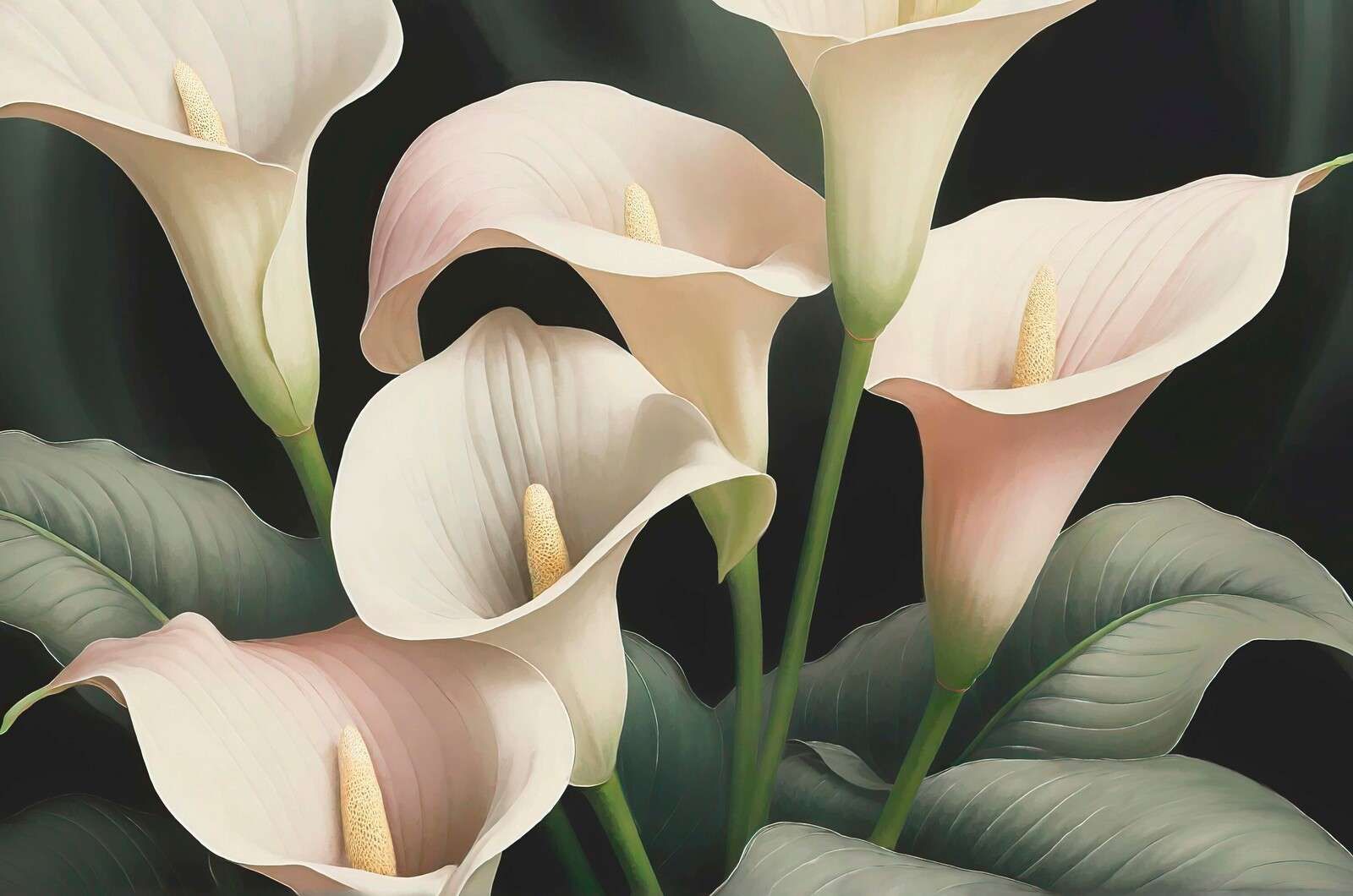 Elegante Calla-Lilien in Creme