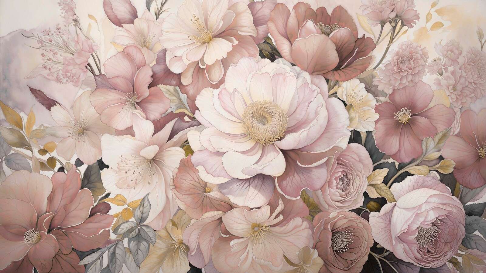 Romantische Blumen in Puderrosa