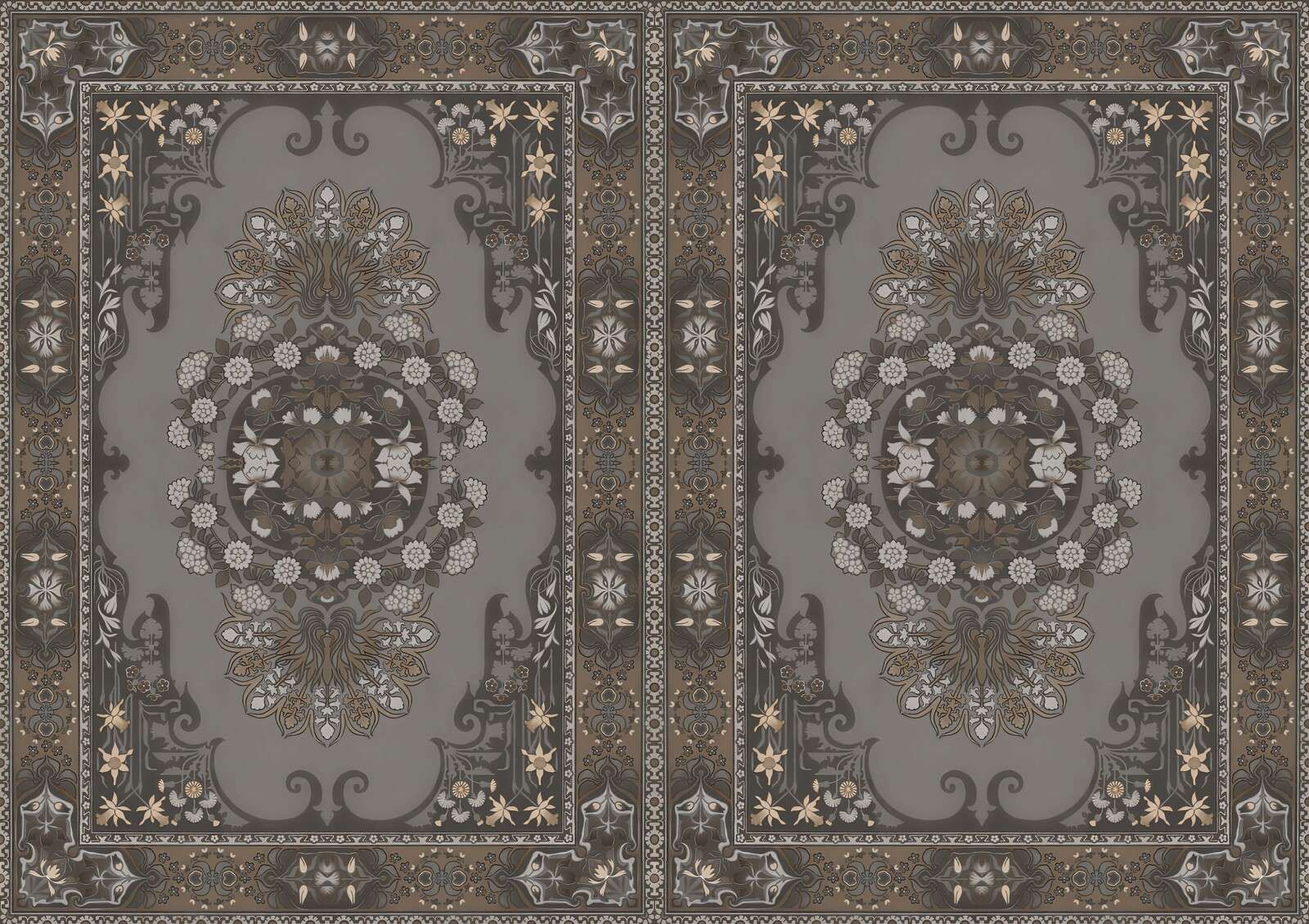 Klassische Ornamente in dunklem Taupe