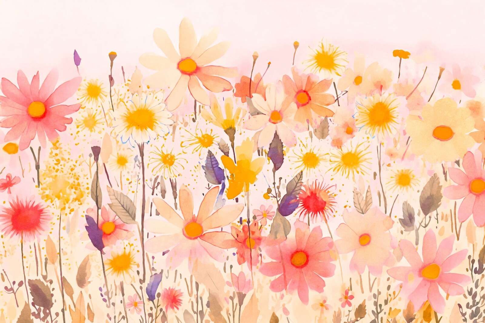 Verspielte Sommerwiese mit Wildblumen